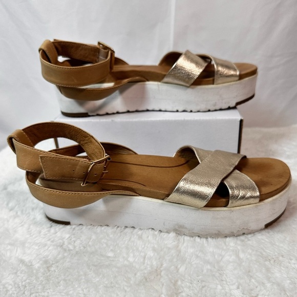 UGG Silver and Tan Sandals with Comfortable Design 🌴 - Picture 2 of 9